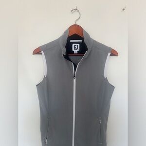FootJoy Gray Sleeveless Golf Vest with White Trim